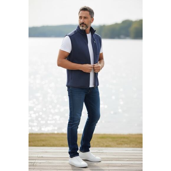 Polo Ralph Lauren RLX Mens Small Golf Knit Full-Zip Vest Navy Blue NEW $148 - Picture 2 of 9